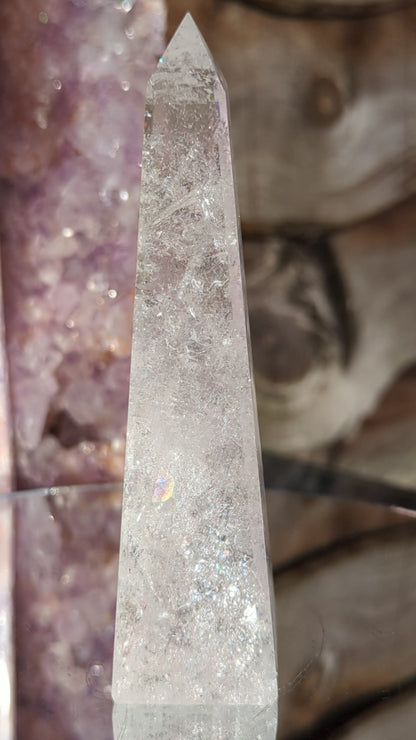 Veiled Clear Quartz Obelisk | Strength & Intuition