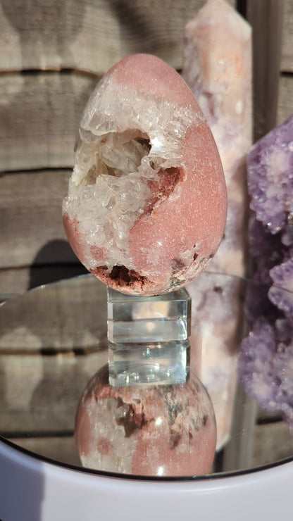 Pink Amethyst & Clear Quartz Egg | The Beauty Within