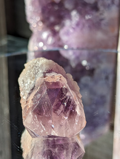 Rose Kissed Elestial Amethyst | Intuition & Protection