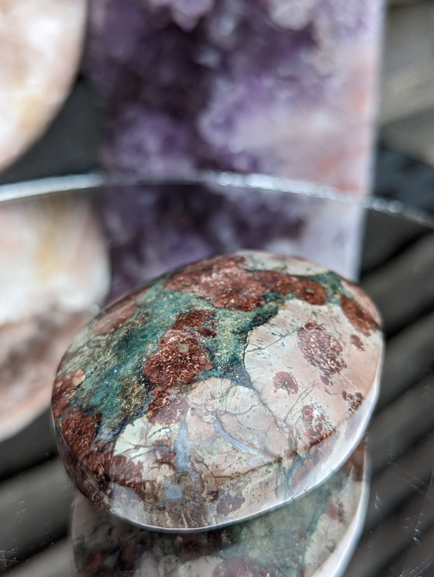 RARE Sakura Jasper Palm Stone | Love & Compassion