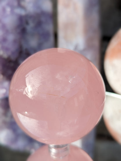 Rose Quartz Star Sphere| Love & Healing