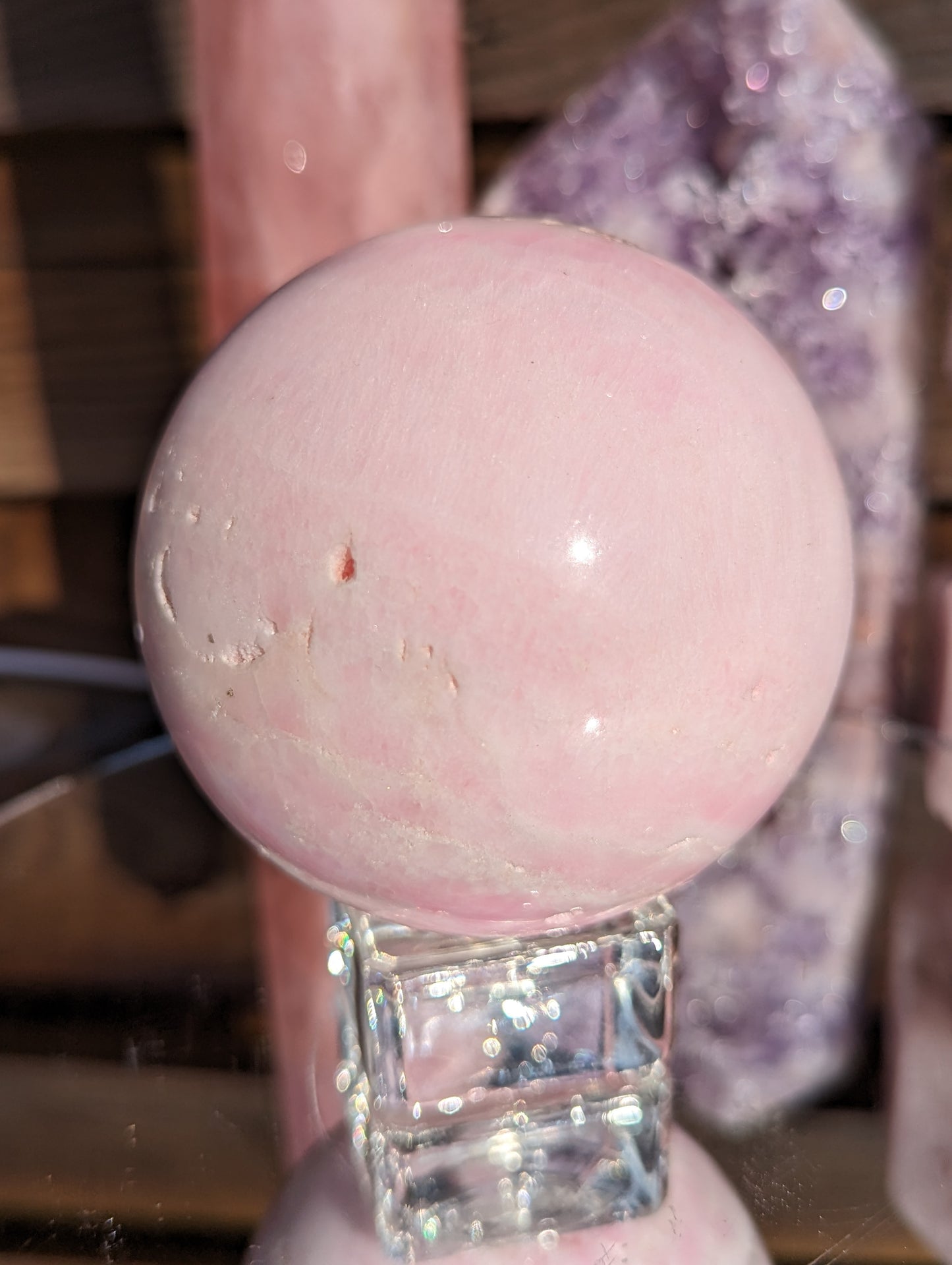 Pink Mangano Calcite Sphere | Self Acceptance