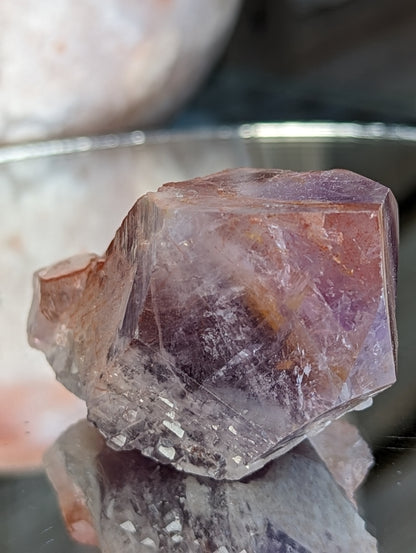 Rose Kissed Elestial Amethyst | Transformation & Healing