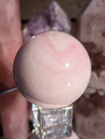 Pink Mangano Calcite Sphere | Self Acceptance