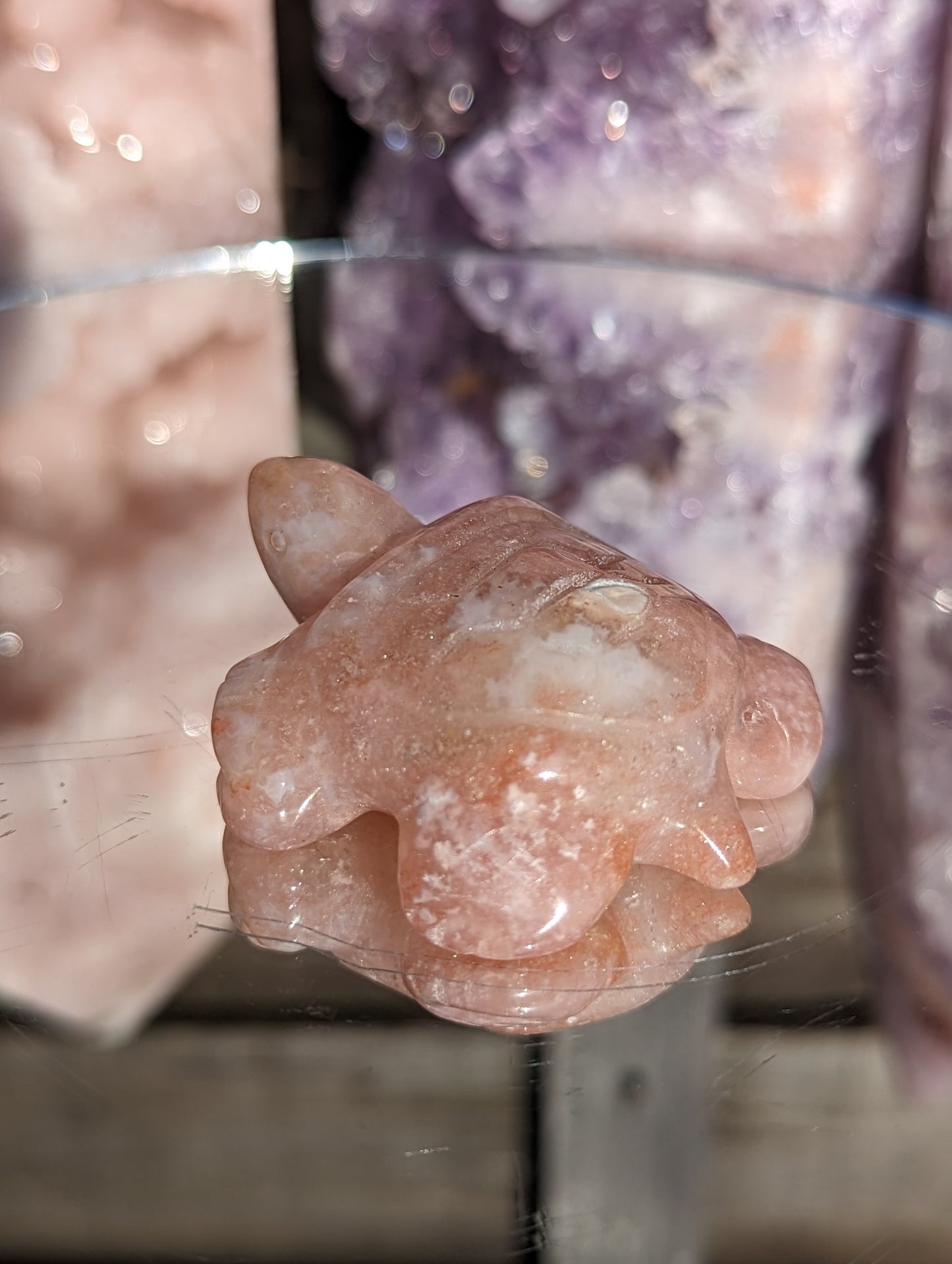 Flower Agate & Pink Amethyst Turtle | Love & Harmony