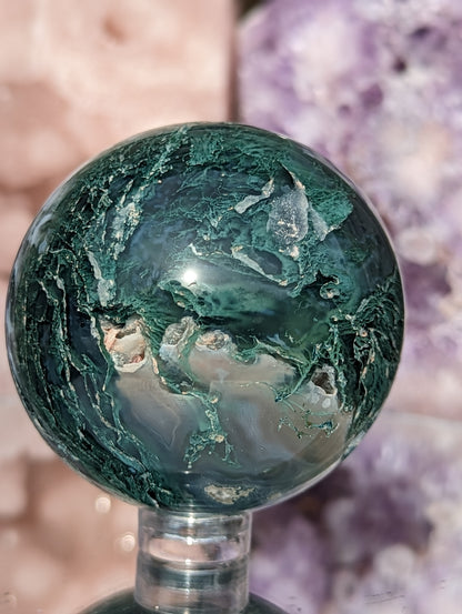 Moss Agate Sphere | Grounding & Stability