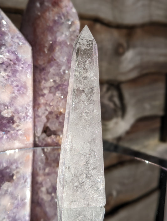 Veiled Clear Quartz Obelisk | Strength & Intuition