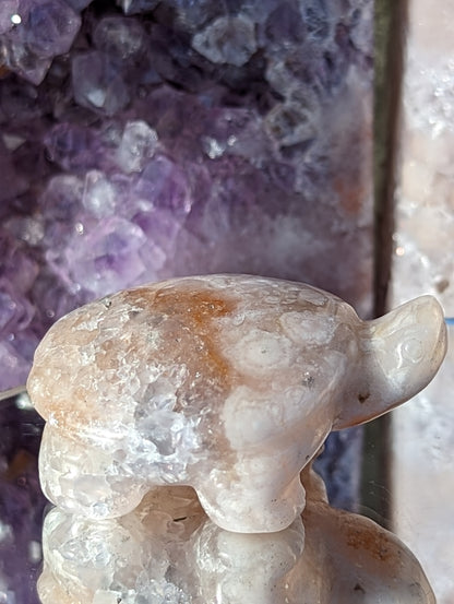 Flower Agate & Pink Amethyst Turtle | Inner Peace & Harmony