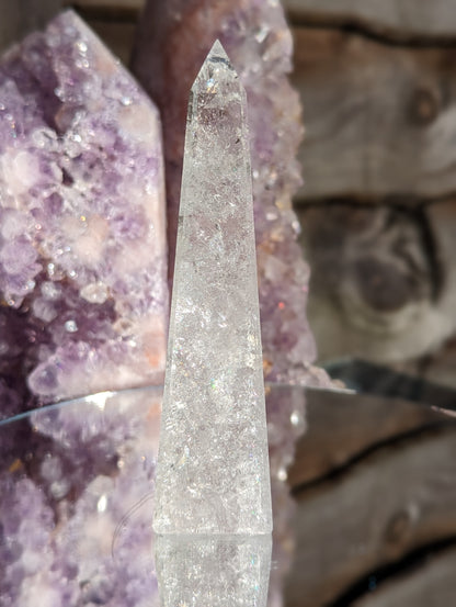 Veiled Clear Quartz Obelisk | Strength & Intuition