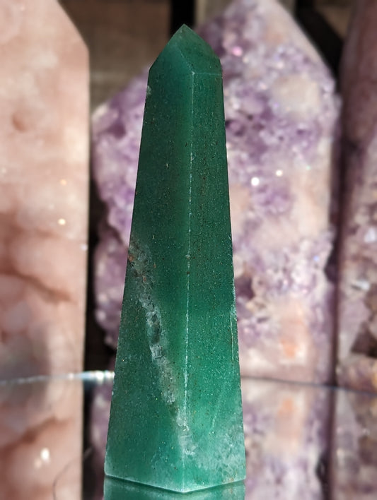 Green Strawberry Quartz Tower | Vitality & Energy