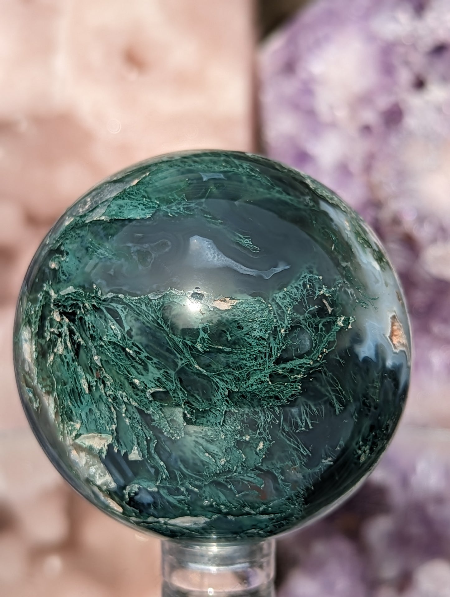 Moss Agate Sphere | Grounding & Stability