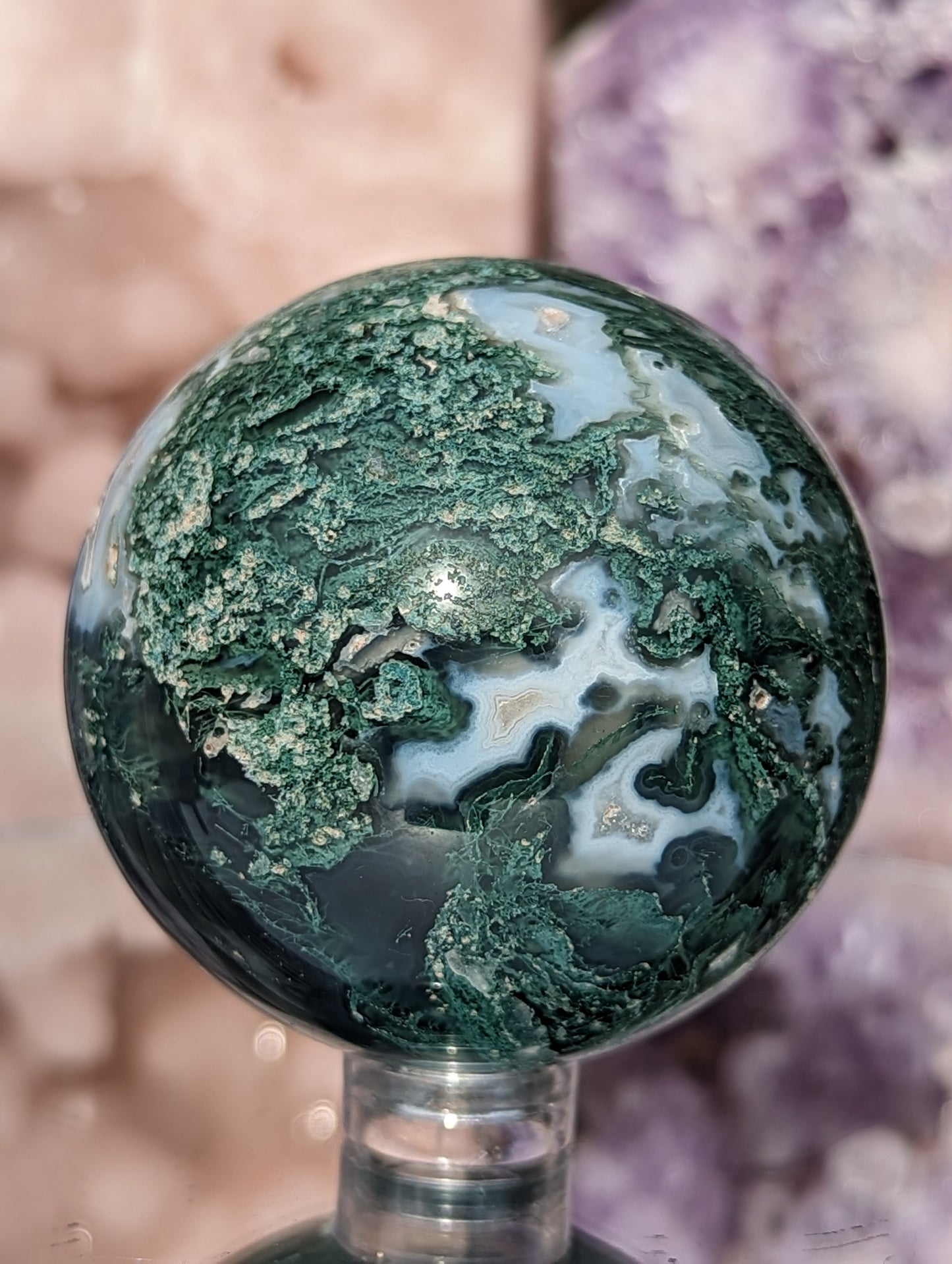 Moss Agate Sphere | Grounding & Stability