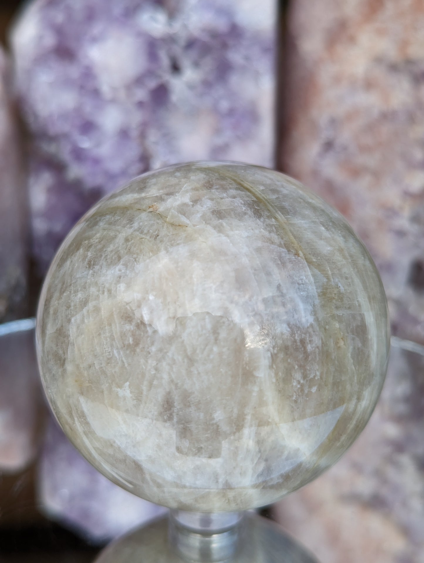 Flashy Moonstone Sphere | Focus & Tranquility