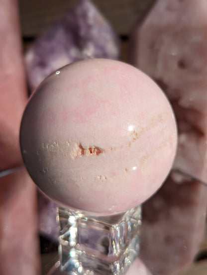 Pink Mangano Calcite Sphere | Self Acceptance