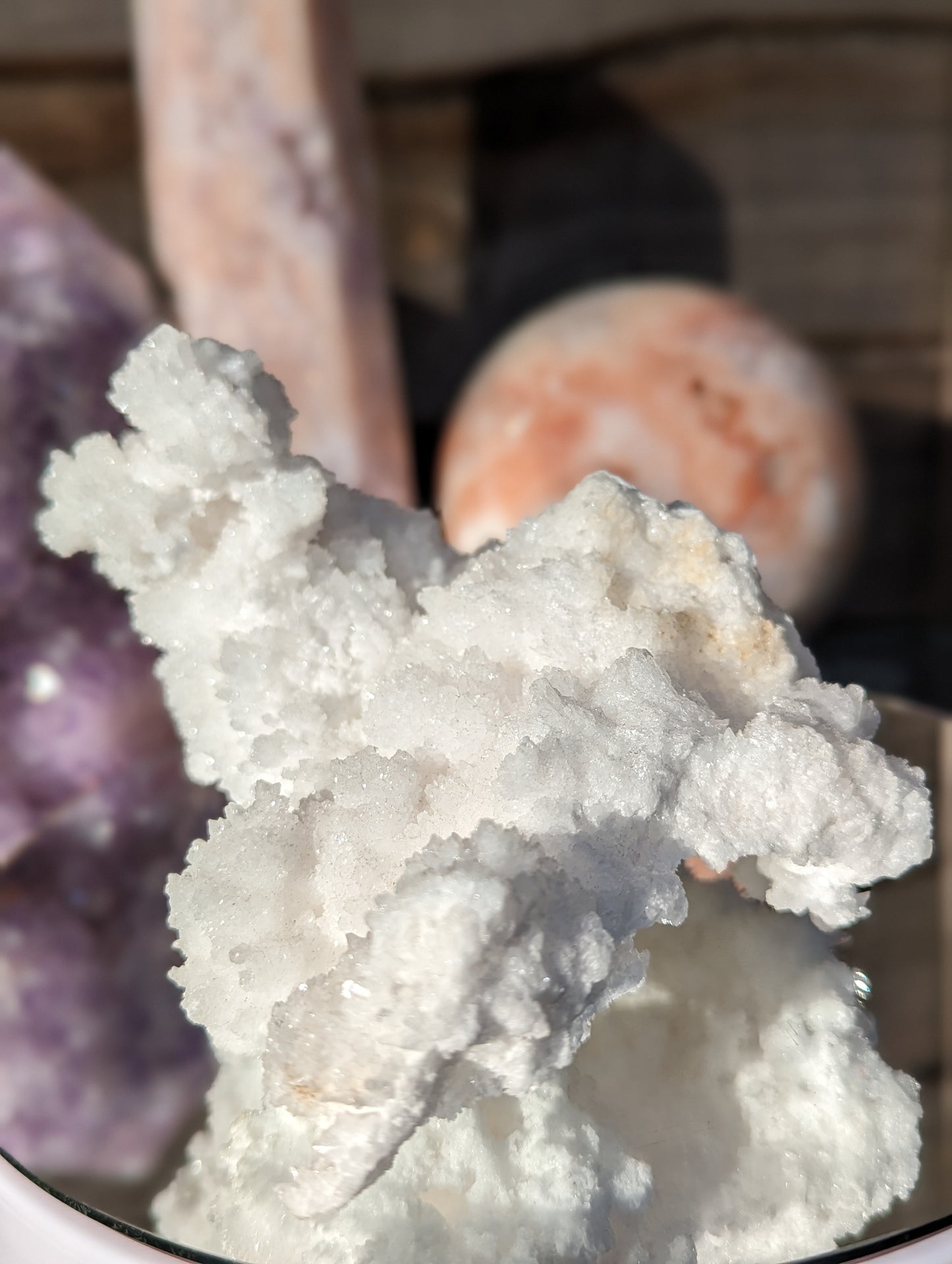 Sparkly White Aragonite Cluster | Grounding & Stability