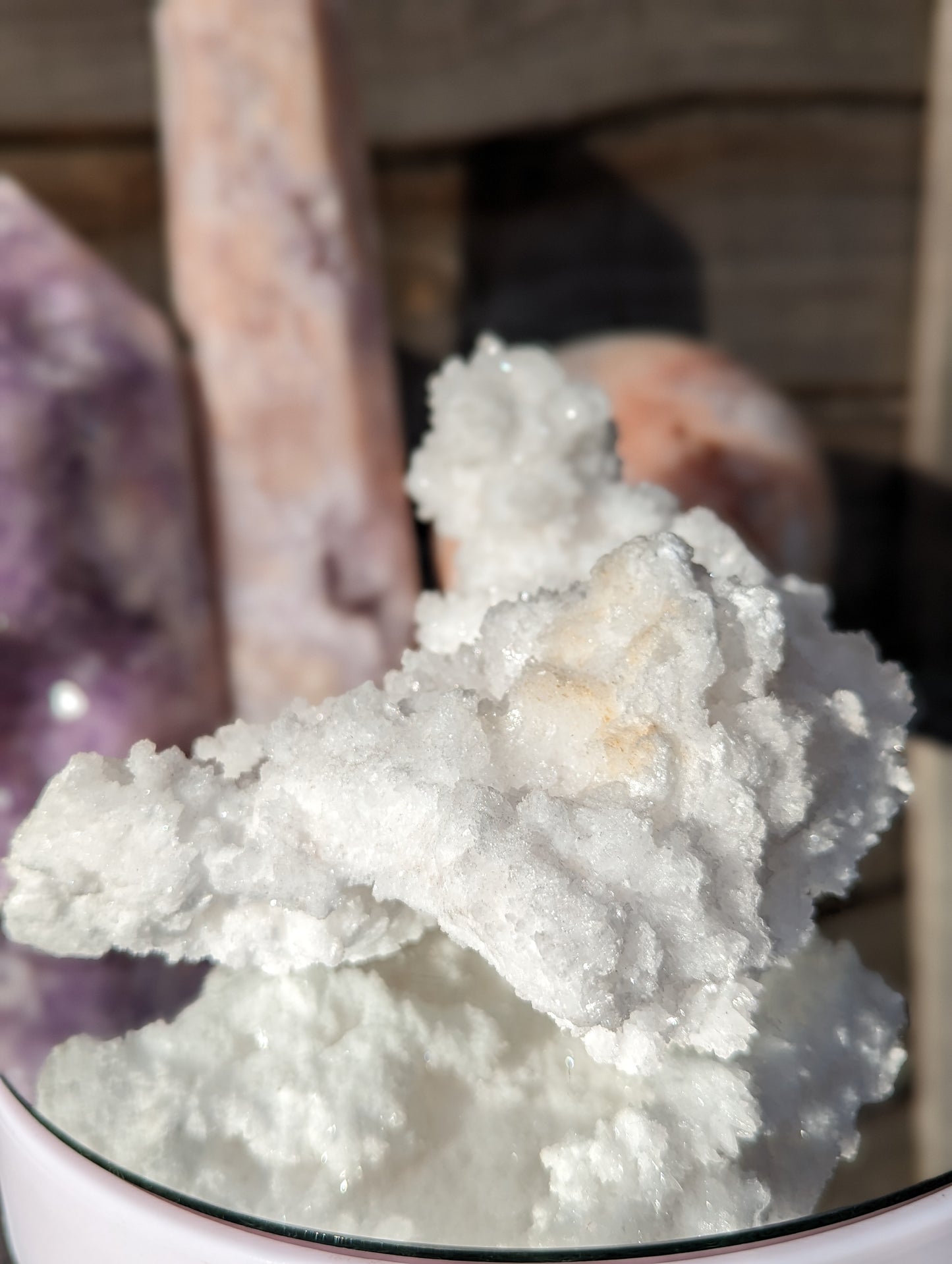 Sparkly White Aragonite Cluster | Grounding & Stability