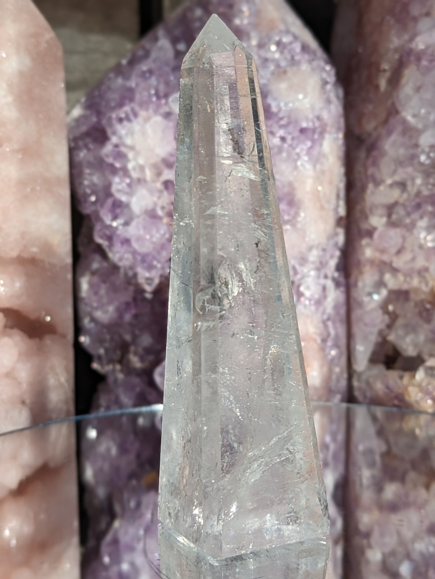 Veiled Clear Quartz Obelisk | Balancing & Healing