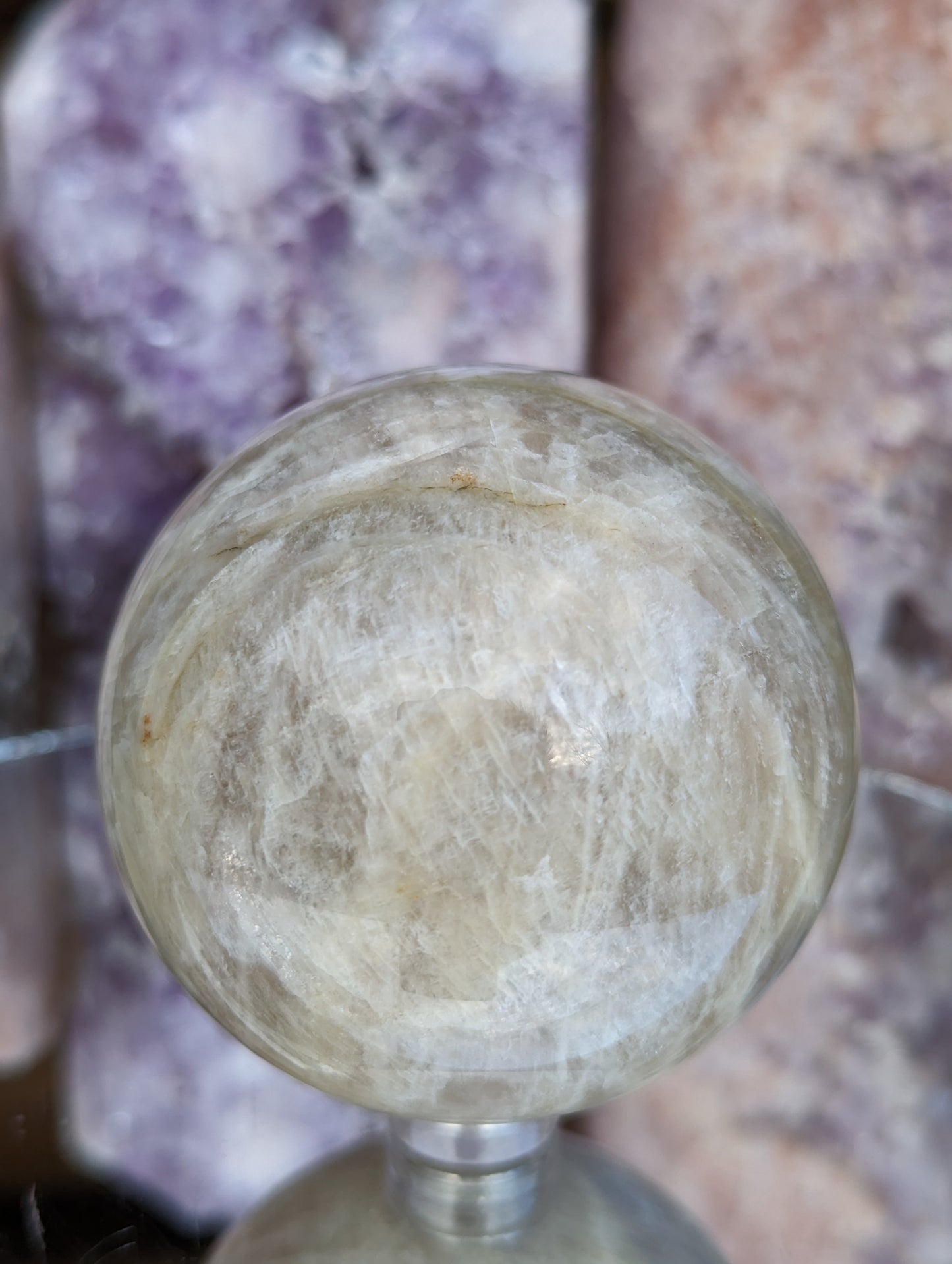 Flashy Moonstone Sphere | Focus & Tranquility