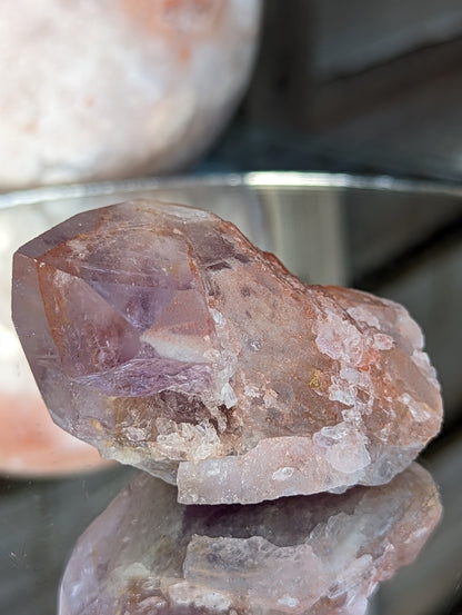 Rose Kissed Elestial Amethyst | Transformation & Healing