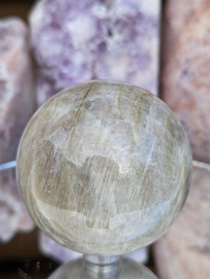 Flashy Moonstone Sphere | Focus & Tranquility