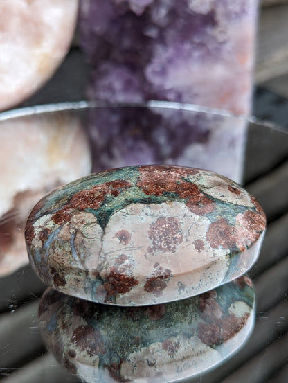 RARE Sakura Jasper Palm Stone | Love & Compassion