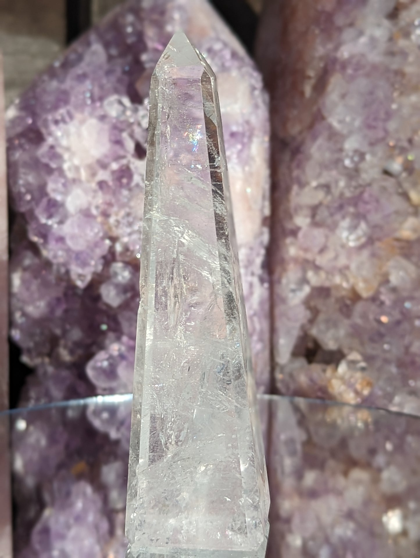 Veiled Clear Quartz Obelisk | Balancing & Healing