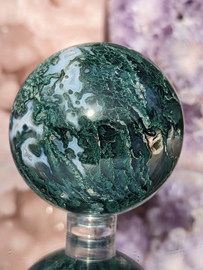 Moss Agate Sphere | Grounding & Stability