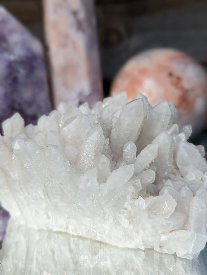 Frosted White Apophyllite Cluster | Clarity & Focus