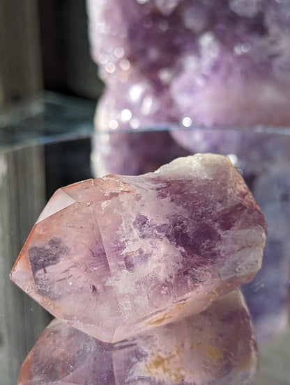 Rose Kissed Elestial Amethyst | Intuition & Protection