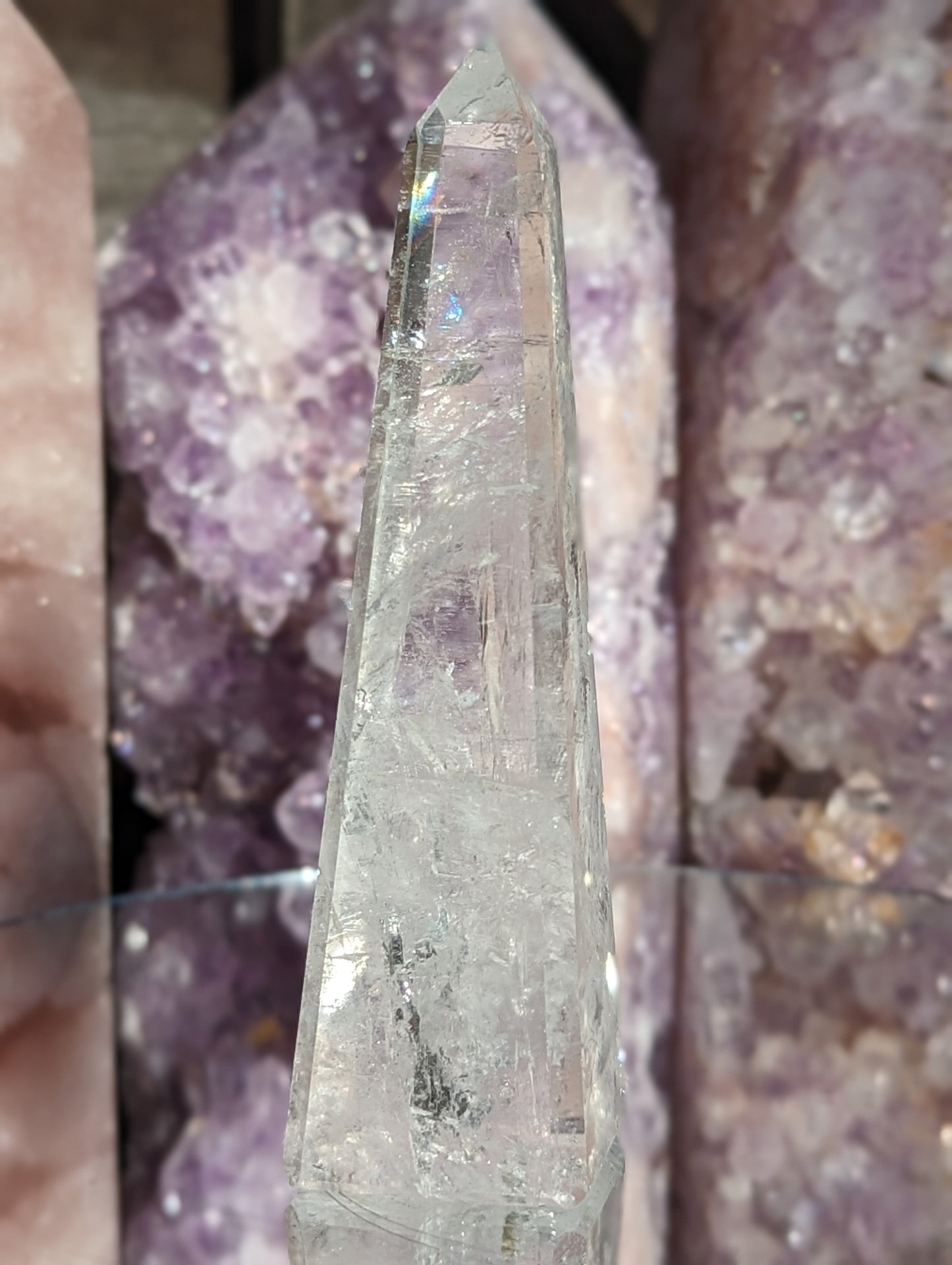 Veiled Clear Quartz Obelisk | Balancing & Healing