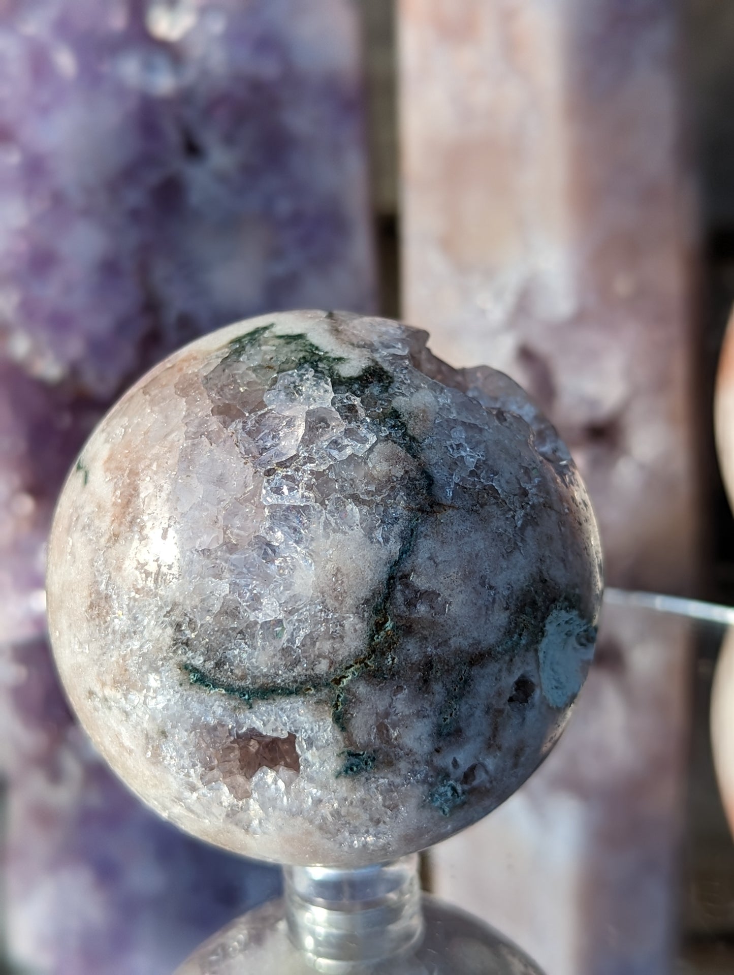 Amethyst, Pink Amethyst & Jasper Sphere | Harmony & Balance