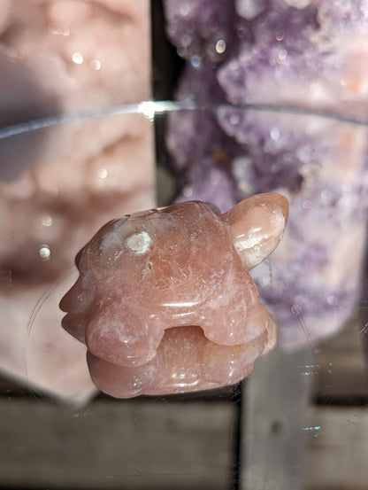 Flower Agate & Pink Amethyst Turtle | Love & Harmony