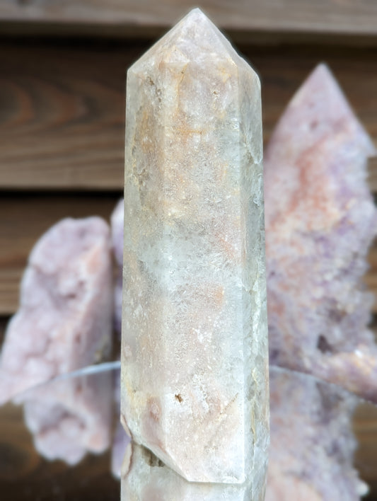 Flower Agate & Pink Amethyst Tower | Self-Discovery & Love