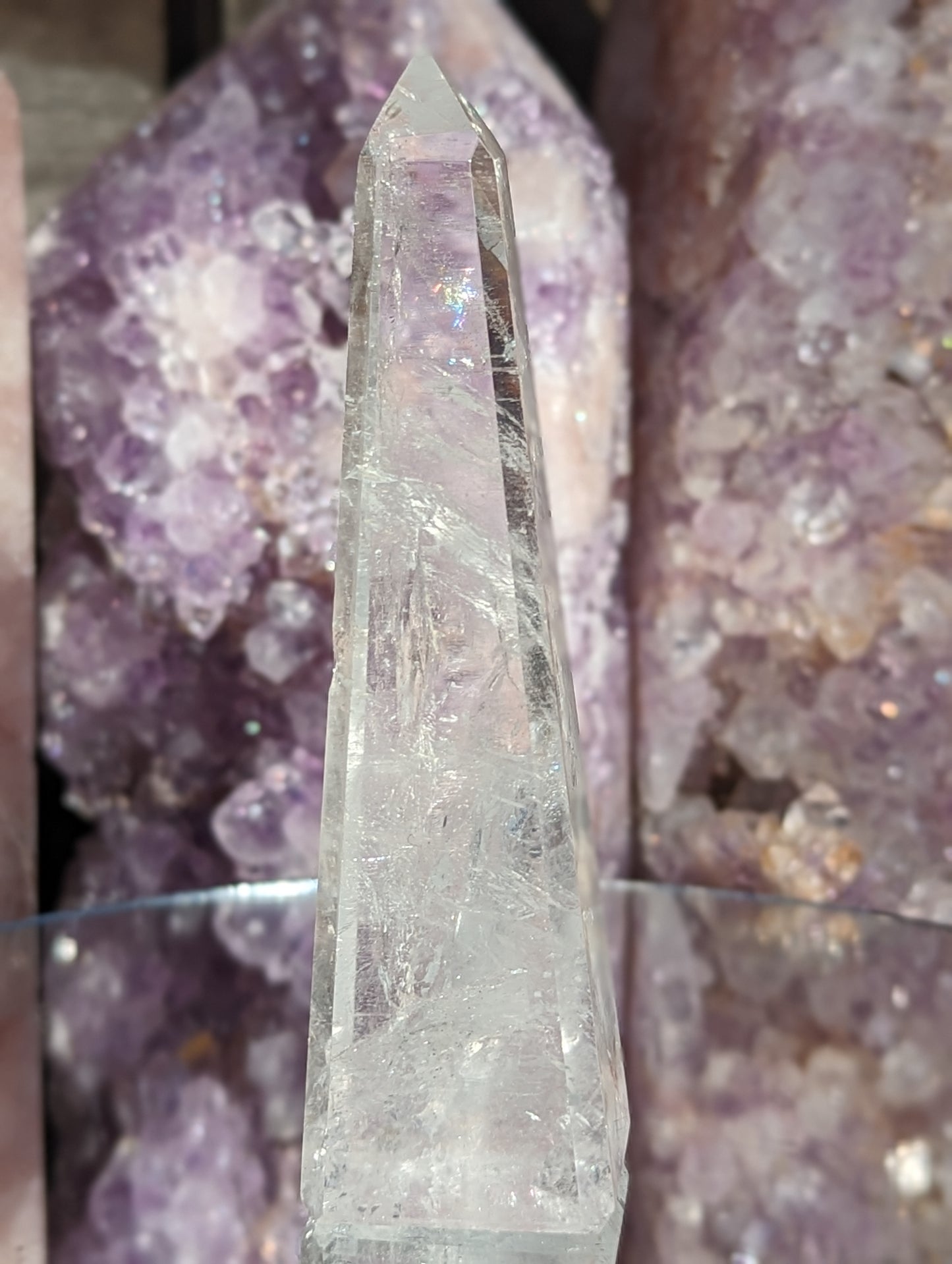 Veiled Clear Quartz Obelisk | Balancing & Healing