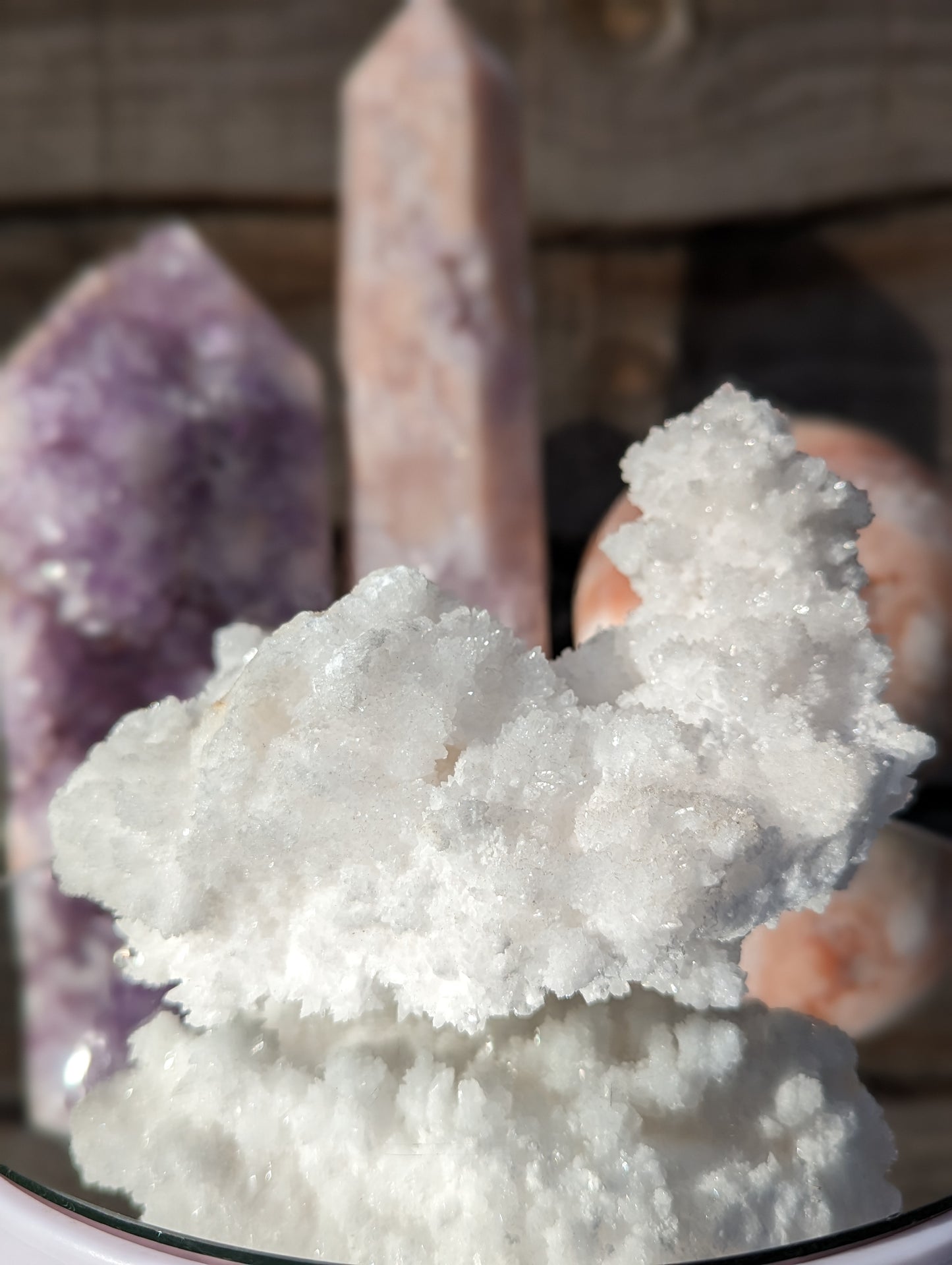 Sparkly White Aragonite Cluster | Grounding & Stability