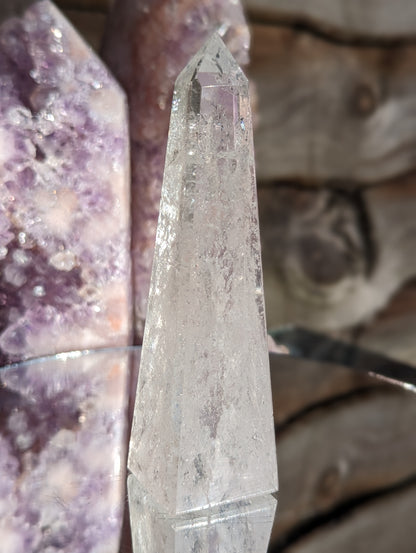 Veiled Clear Quartz Obelisk | Strength & Intuition