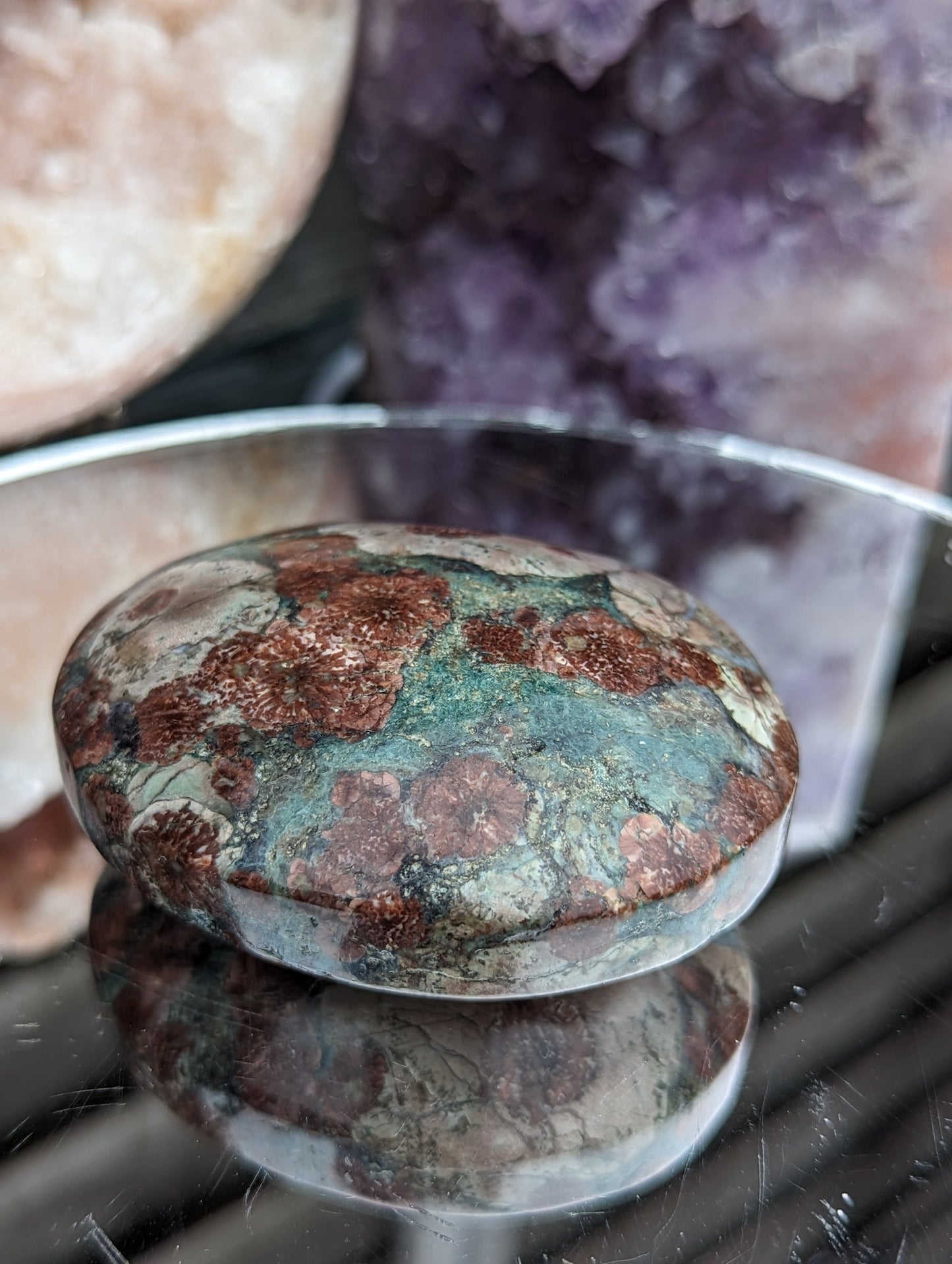 RARE Sakura Jasper Palm Stone | Love & Compassion